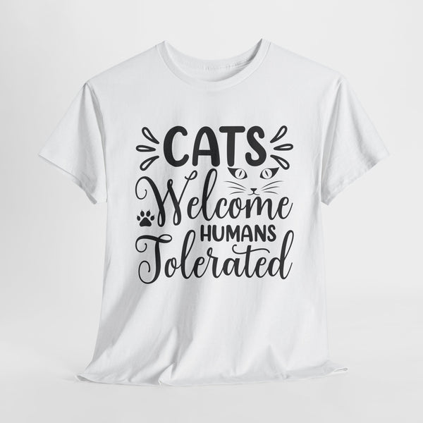 cats welcome humans pets lover tshirt