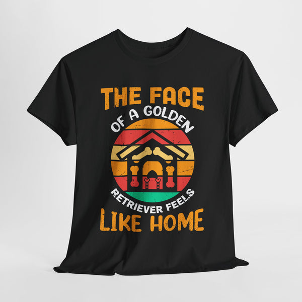 the face of a golder retriever pets lover tshirt